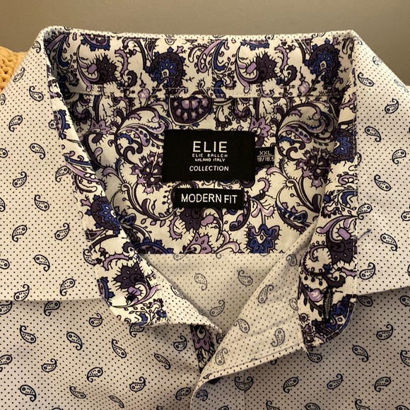 Elie Balleh Modern Fit Button down shirt with accent cuffs - Picture 1 of 4